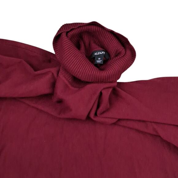 NWT Alfani Turtleneck Poncho Sweater X-Small Malbec - Picture 6 of 6